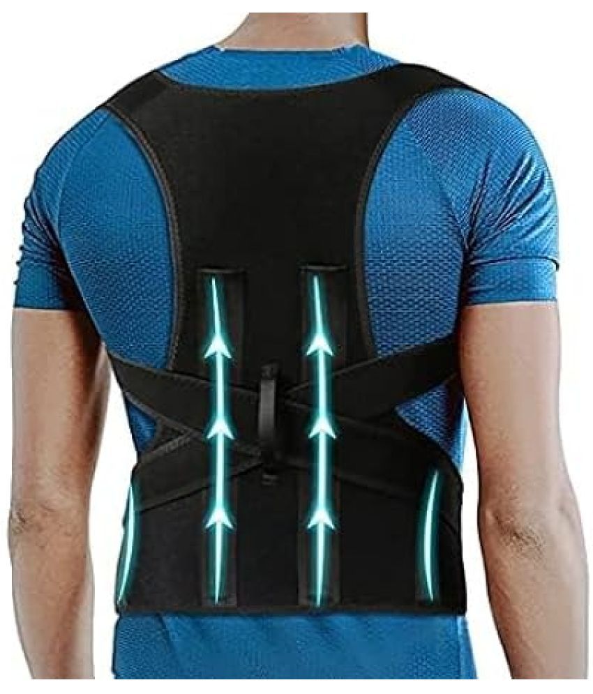     			Posture Corrector For Women&Men|Dual Metallic Plate At Back Brace Straightener Shoulder Upright Support Trainer For Body Correction&Neck Pain Relief-Free Size, Pack of 1