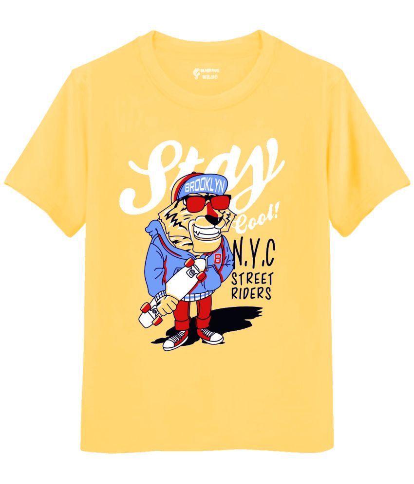     			SILVER FANG Yellow Cotton Boy's T-Shirt ( Pack of 1 )