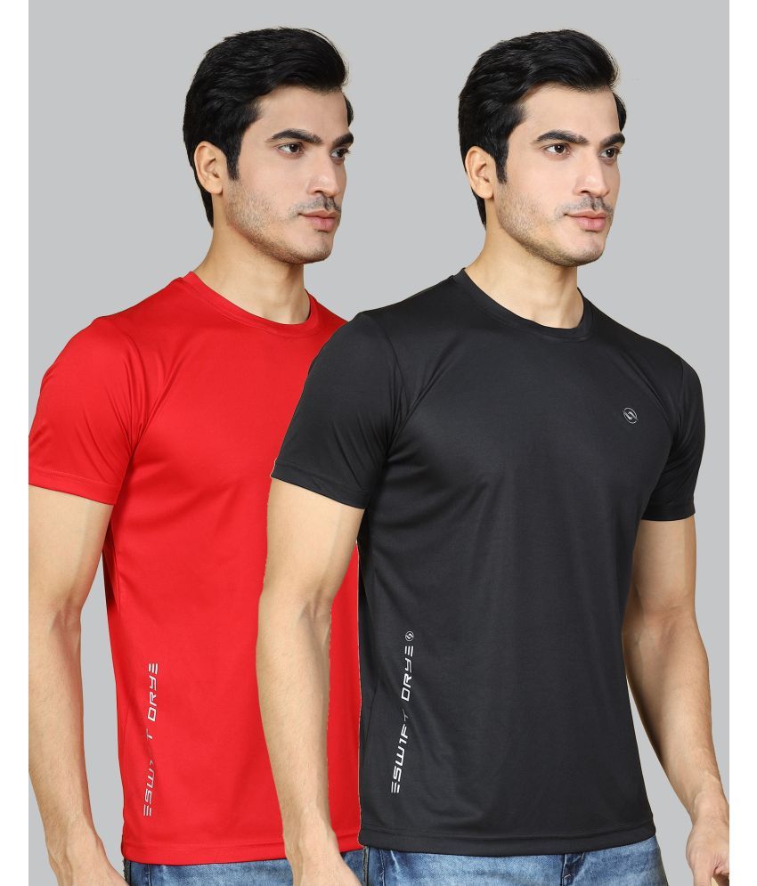     			Supersquad Pack of 2 Polyester Regular Fit Men's T-Shirt ( Multicolor )