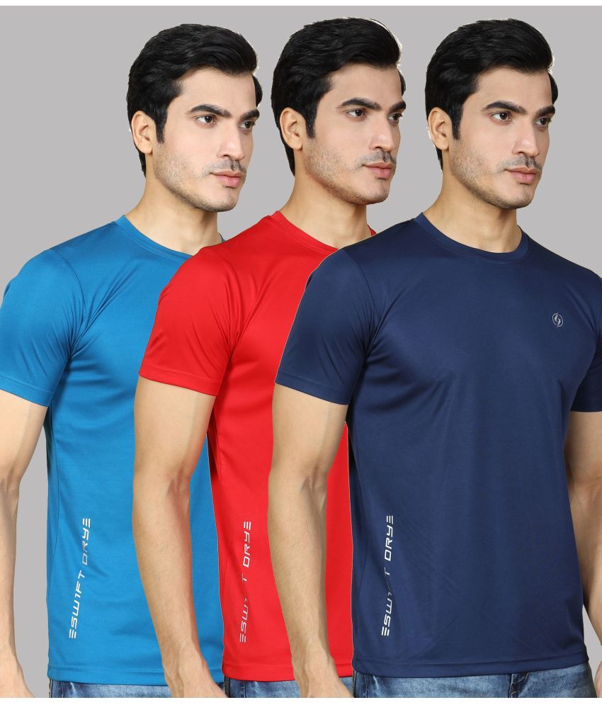     			Supersquad Pack of 3 Polyester Regular Fit Men's T-Shirt ( Multicolor )