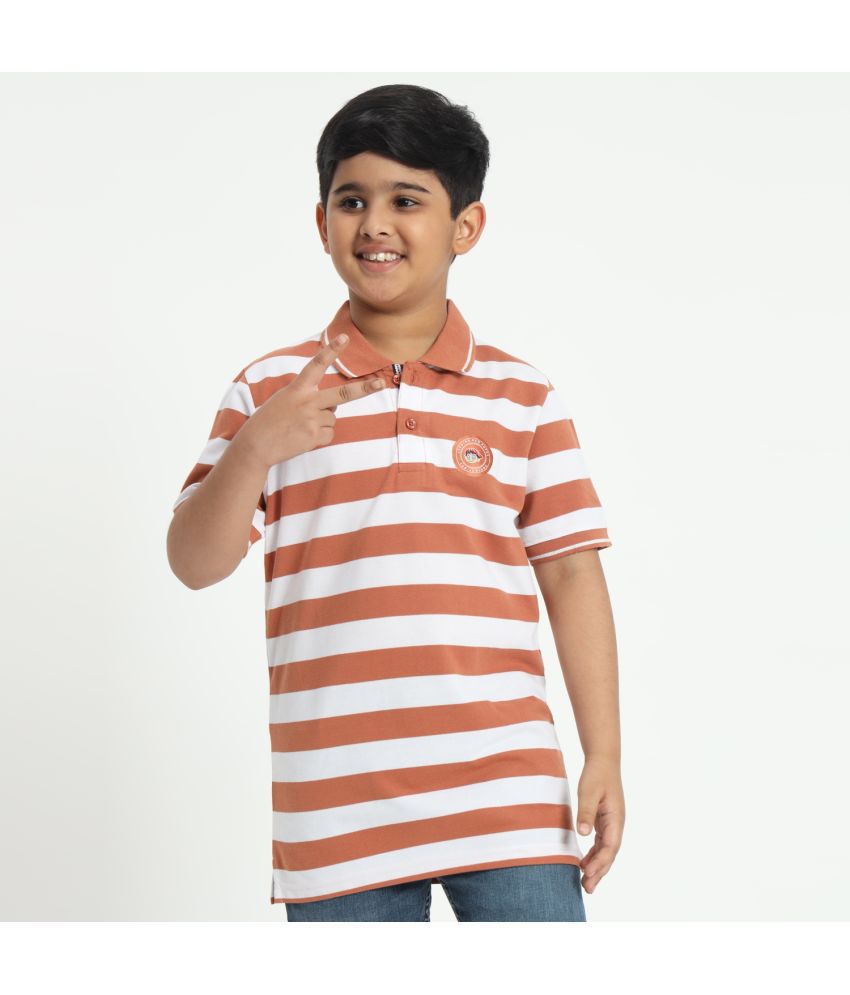     			TAB91 Rust Cotton Blend Boy's Polo T-Shirt ( Pack of 1 )