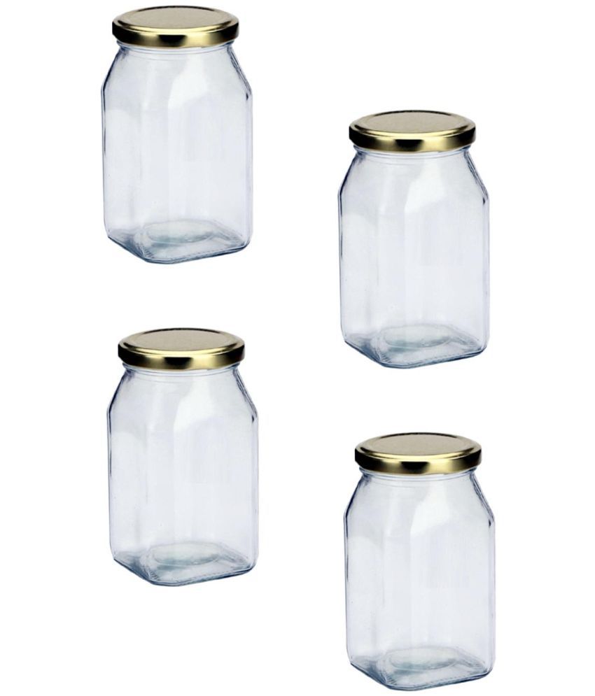     			AFAST Glass Container Glass Transparent Cookie Container ( Set of 4 )