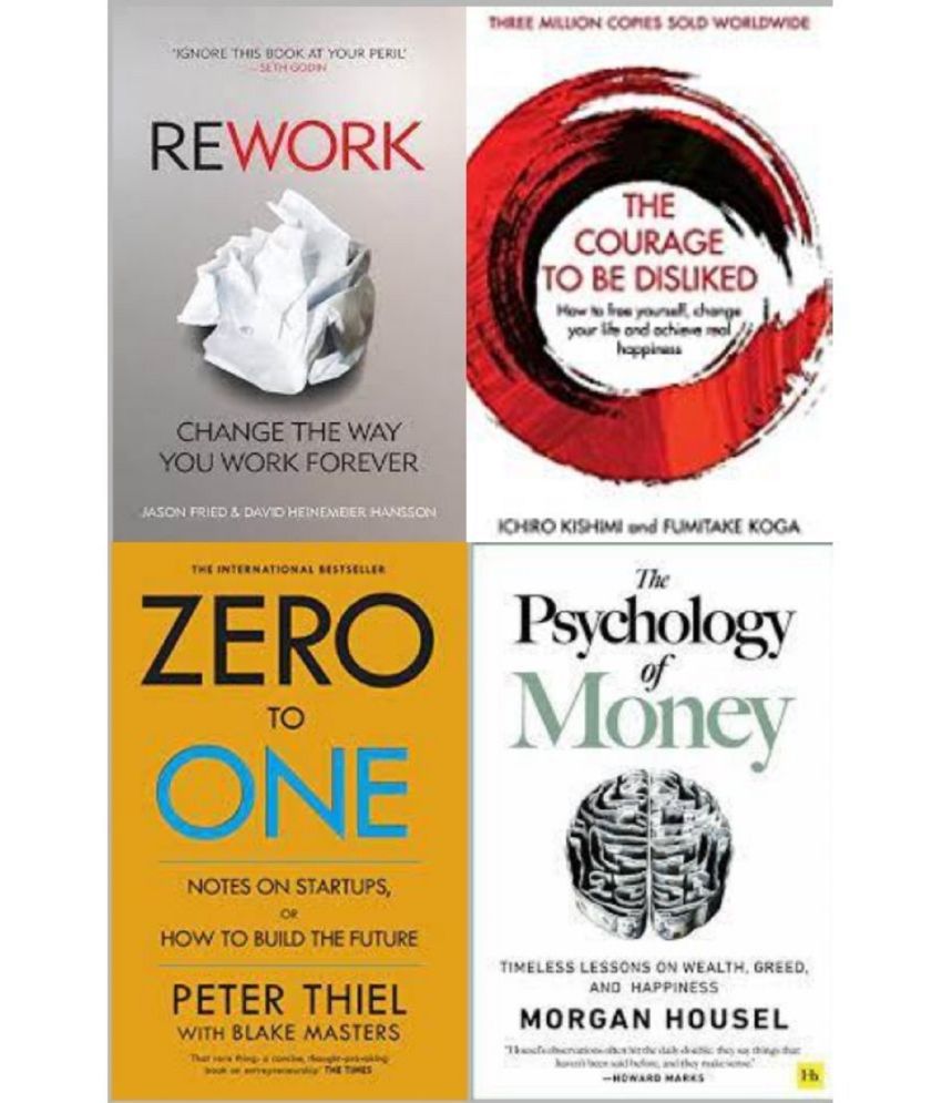     			( Combo of 4 books ) Rework + The Courage To Be Disliked + Zero To One + The Psychology Of Money