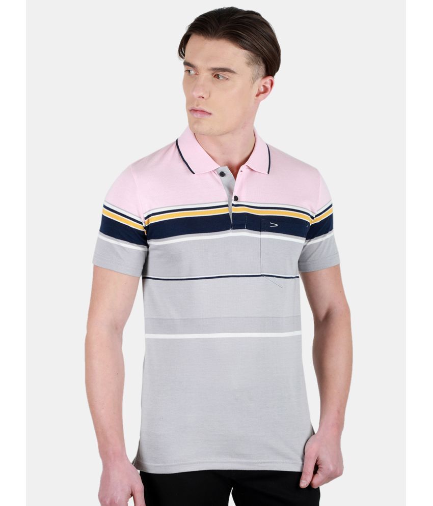     			Duke Cotton Blend Regular Fit Striped Half Sleeves Men's Polo T Shirt - Multicolor ( Pack of 1 )