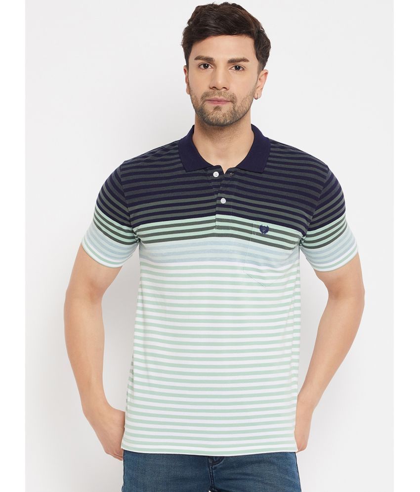     			Duke Cotton Blend Regular Fit Striped Half Sleeves Men's Polo T Shirt - Multicolor ( Pack of 1 )