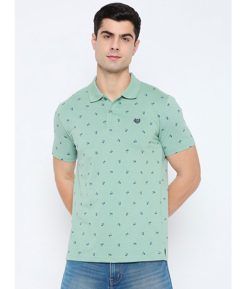     			Duke Cotton Blend Slim Fit Printed Half Sleeves Men's Polo T Shirt - Green ( Pack of 1 )