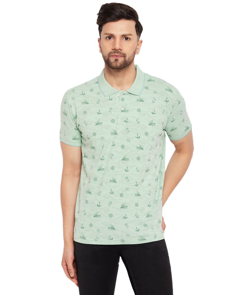     			Duke Cotton Blend Slim Fit Printed Half Sleeves Men's Polo T Shirt - Green ( Pack of 1 )