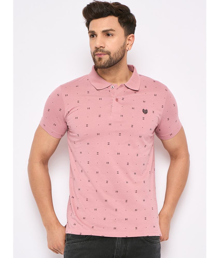     			Duke Pack of 1 Cotton Blend Slim Fit Printed Half Sleeves Men's Polo T Shirt ( Pink )