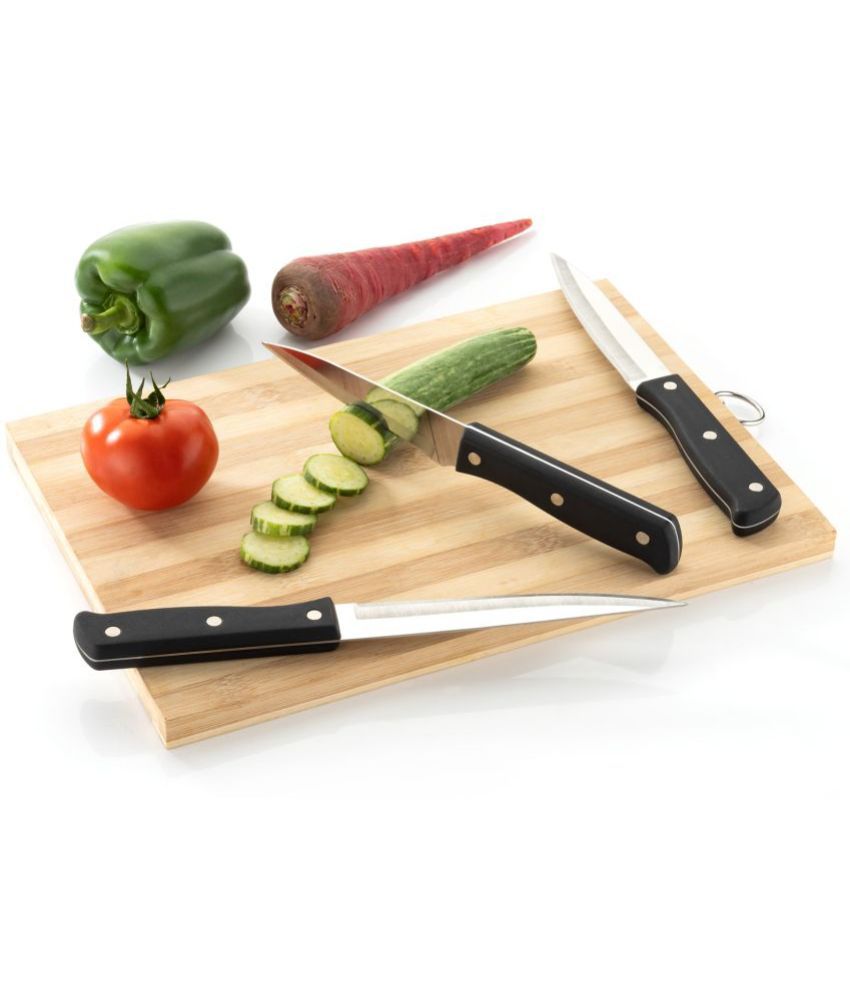     			FIT4CHEF Black Stainless Steel Knife Set Blade Length 15 cm ( Pack of 3 )