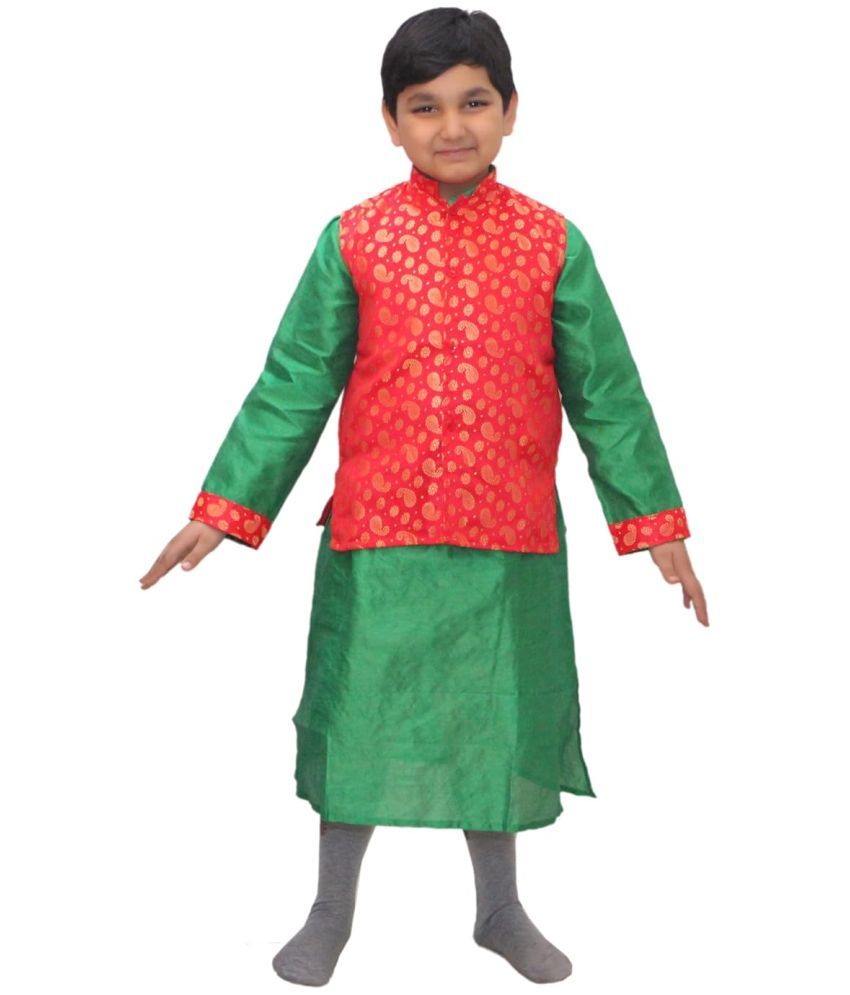     			Indian State Ethnic Wear Pahadi Dance Dress for Boys - 7-8 Years