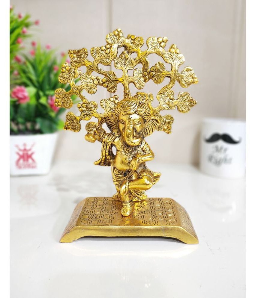     			KridayKraft Aluminium Lord Ganesha Idol ( 22 cm )