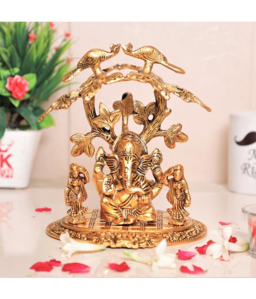     			KridayKraft Aluminium Lord Ganesha Idol ( 21 cm )