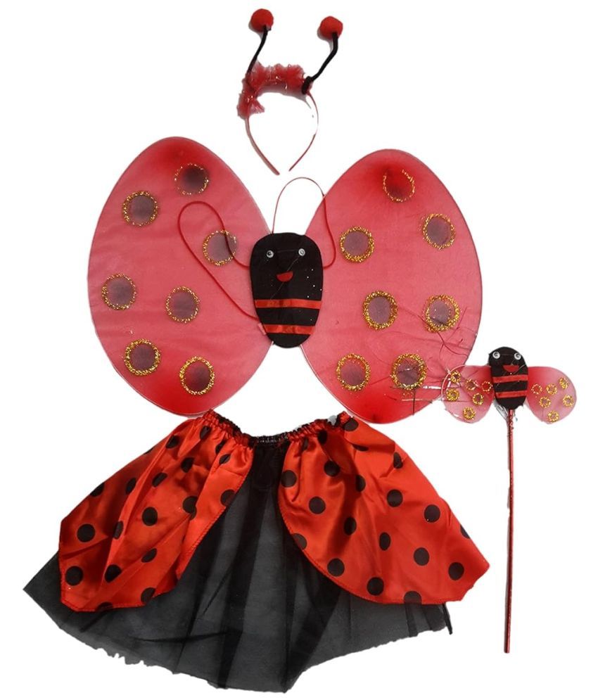     			Lady Bird Costume Accessories with Wing & Wand For Girls