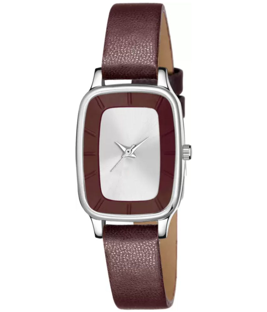     			Newman Brown Leather Analog Womens Watch