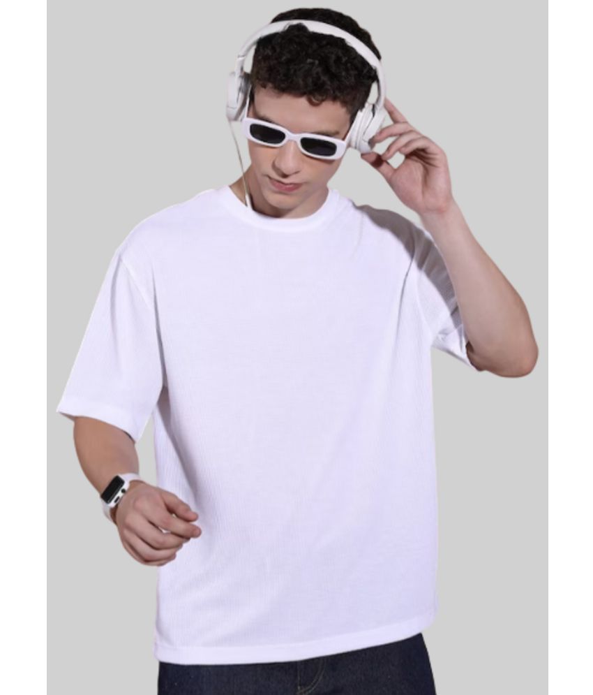     			PP Kurtis Cotton Blend Oversized Fit Solid Half Sleeves Men's T-Shirt - White ( Pack of 1 )