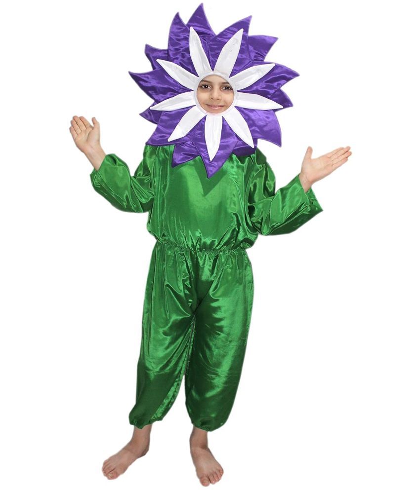     			Purple Flower Dress For Boys & Girls, Annual Function Costume Wear, 3-4 Yrs