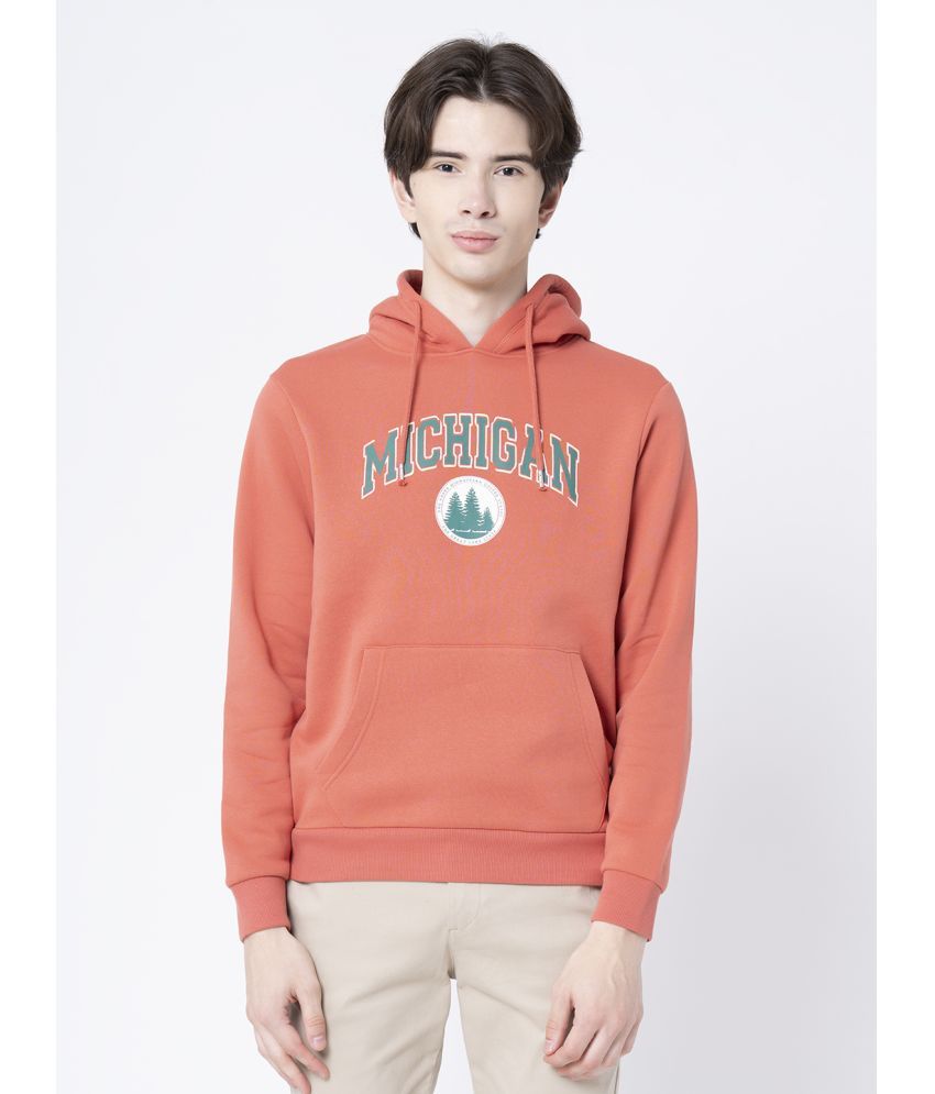     			Red Tape Cotton Blend Hooded Men's Sweatshirt - Coral ( Pack of 1 )