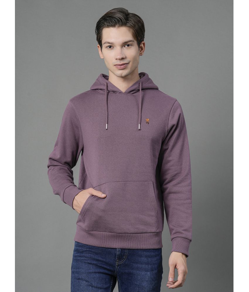    			Red Tape Cotton Blend Hooded Men's Sweatshirt - Mauve ( Pack of 1 )