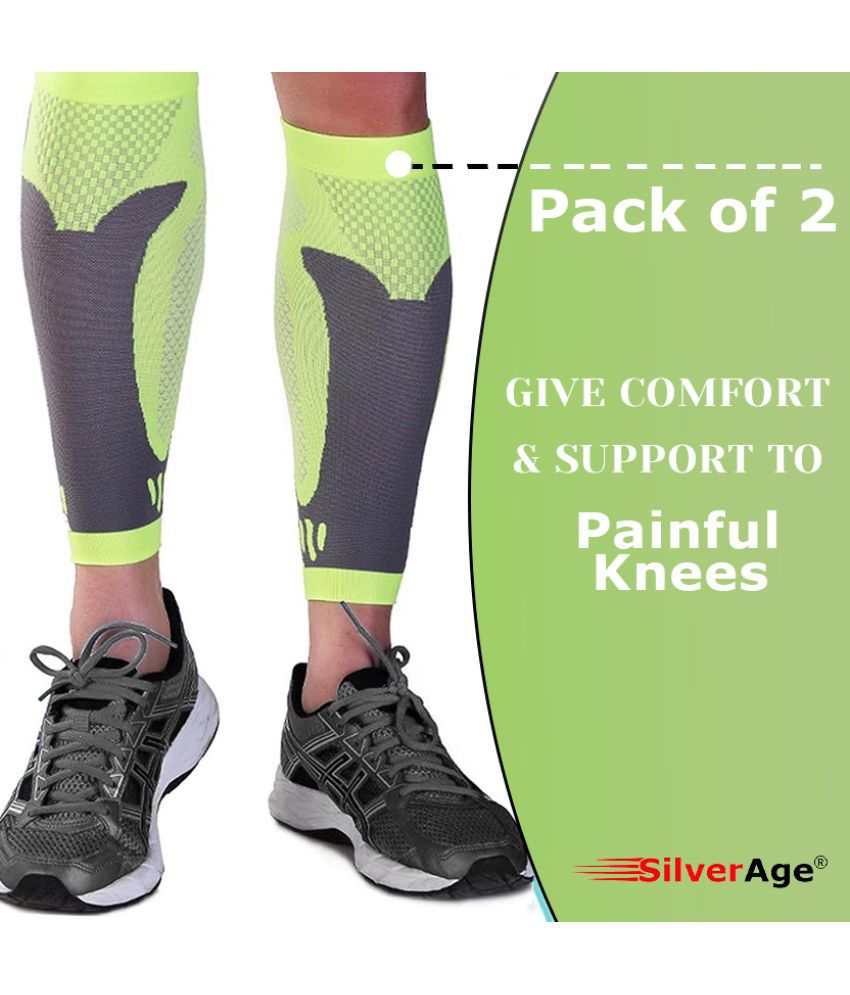     			Silverage Calf Support Shin Brace Support - Shin Splints Compression Sleeves for Men & Women | Leg Compression for Sports & Gym Workout Pain Relief Injury (Large, Pack of 2)