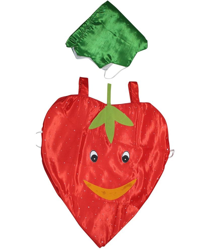     			Strawberry Fruit Costume Cutout with Cap For Boys & Girls (Freesize 3-12 Yr)