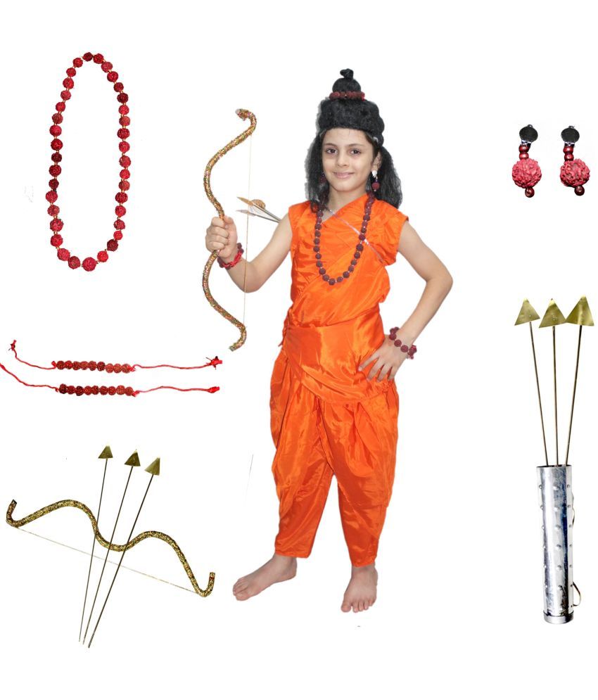     			Vanvasi Ram Costume For Boys With Teer Dhanush & Jewelry Accessories - 3-4 Yrs