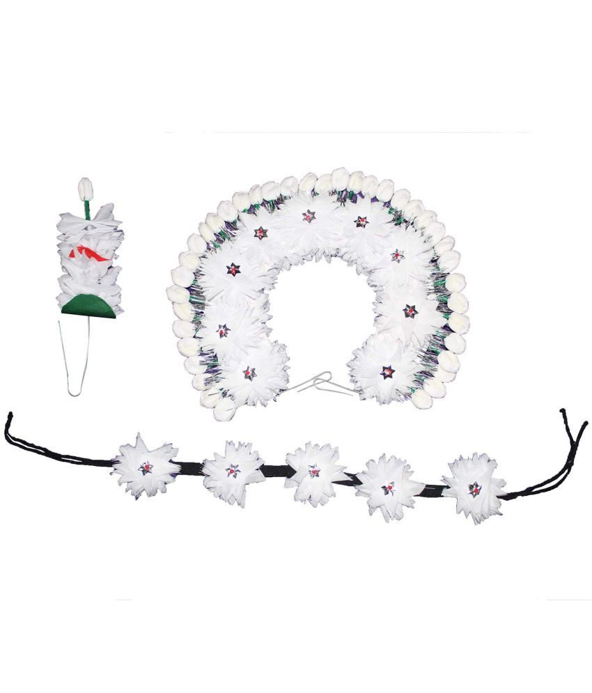     			White Gajra For Girls/Hair Juda Taiyan/Classical Dance Hair Accessory For Girls