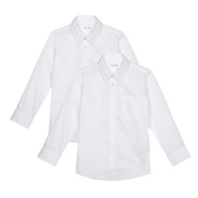     			White Plain Shirt For Boys & Girls, 3-4 Years