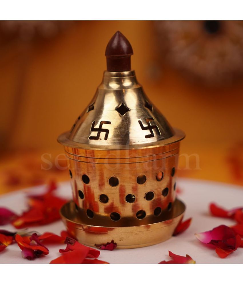     			Servdharm Pure Brass Akhand Jyoti Diya for Puja-Pack of 1