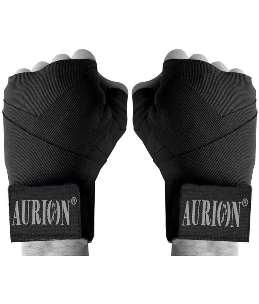     			Aurion by 10Club Black Cotton Hand Wrap ( Pack of 1 )