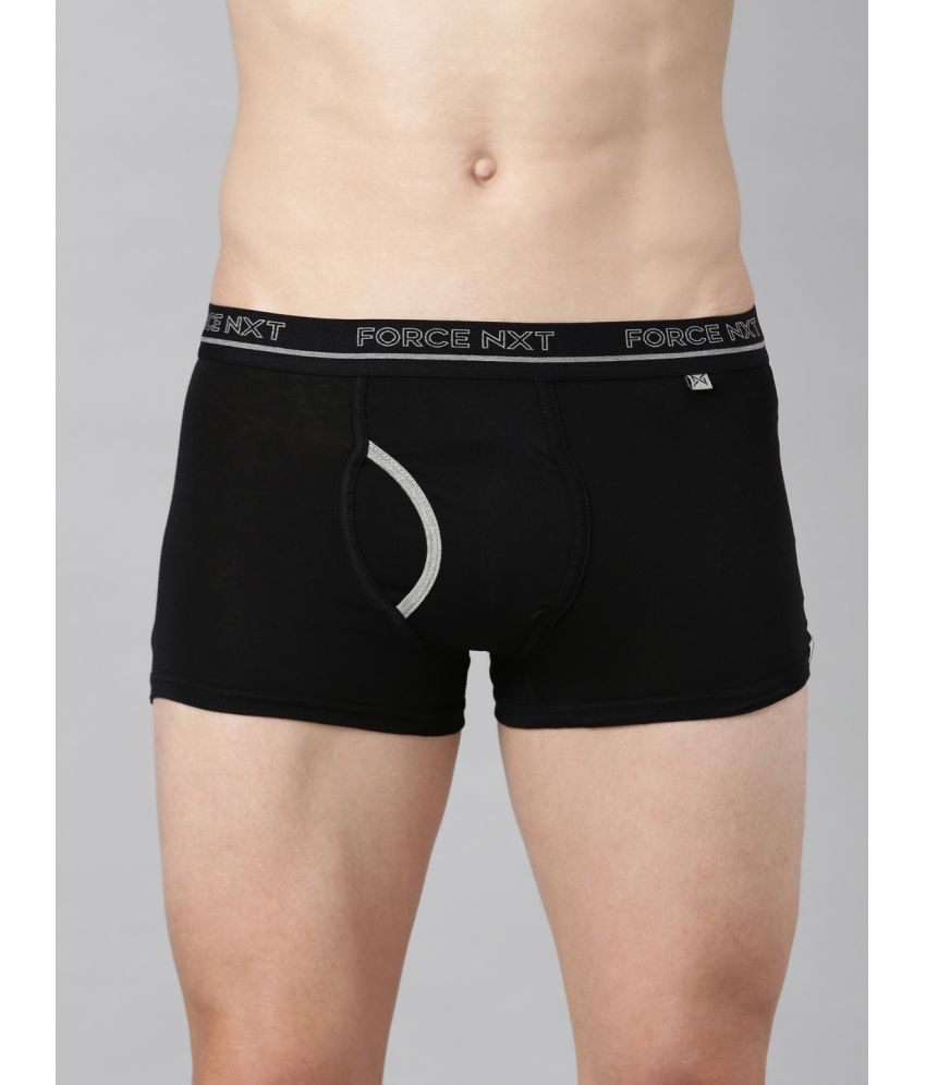     			Force NXT Black Cotton Men's Trunks ( Pack of 1 )