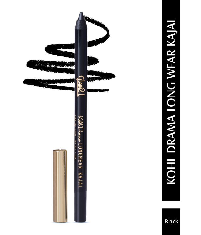     			Glam21 Kohl Drama Long Wear Kajal + Sharpener With Velvety Textute Stays 12 hrs Intense Black Look 1.2gm