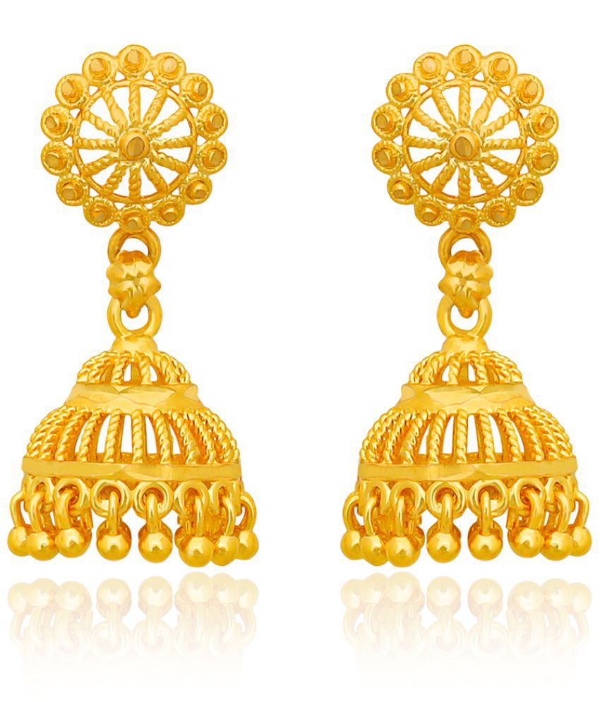     			LUV FASHION Golden Jhumki Earrings ( Pack of 1 )