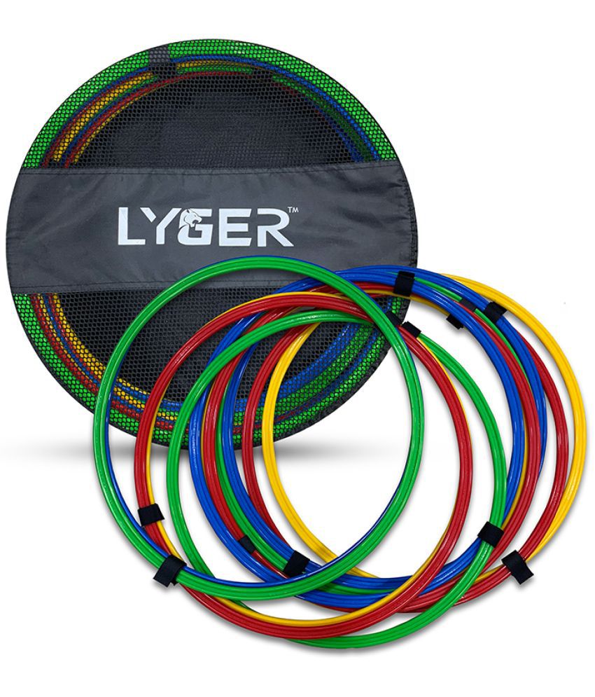     			LYGER 20 inch Speed Agility Rings | Jumping Hoops for Sports Soccer, Football, Gymnastics Practice Games | Multicolor Soccer Training Rings Set | Multifunction Agility Training Rings -12 pcs