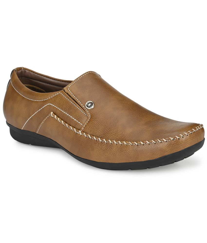     			RL Rocklin Men Tan Men's Slip On Formal Shoes