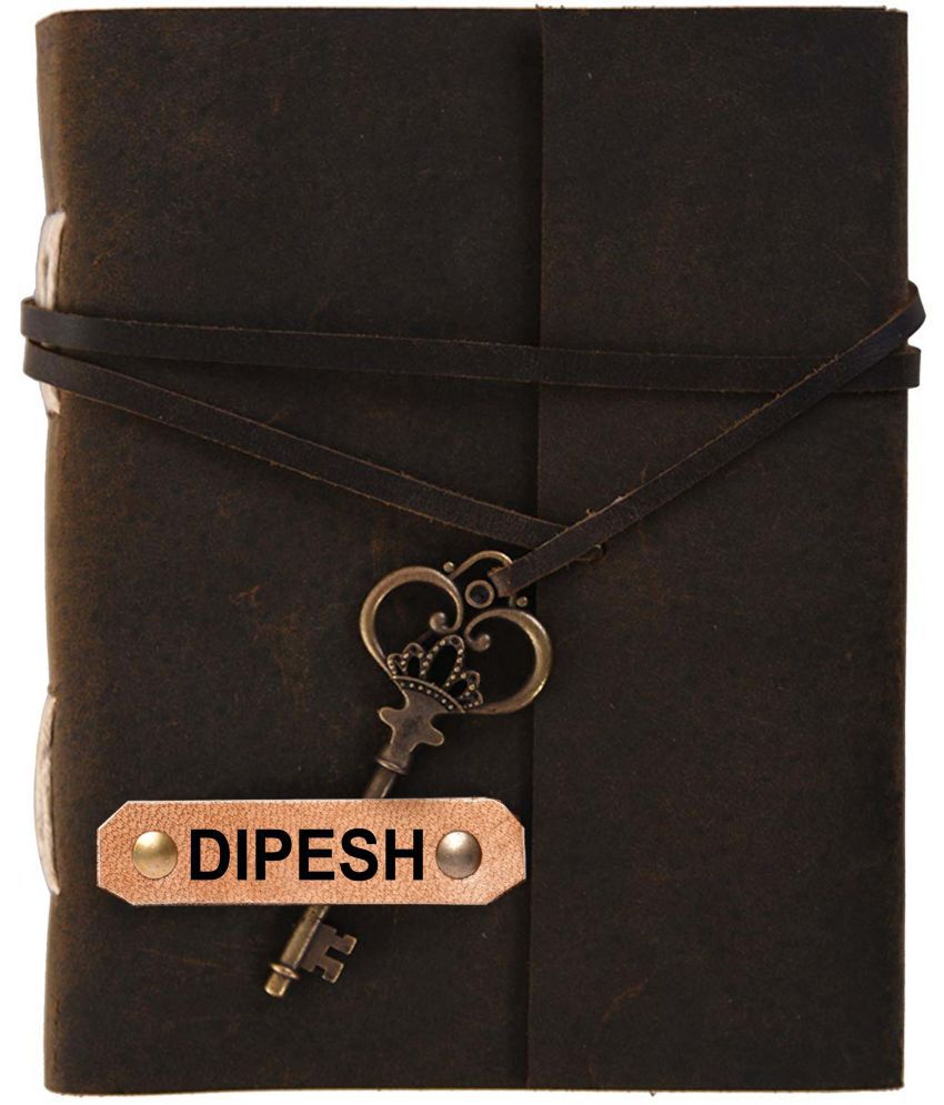     			Rjkart DIPESH embossed Leather Cover Diary With Key Lock A5 Diary Unruled 200 Pages (DIPESH) - 120 GSM