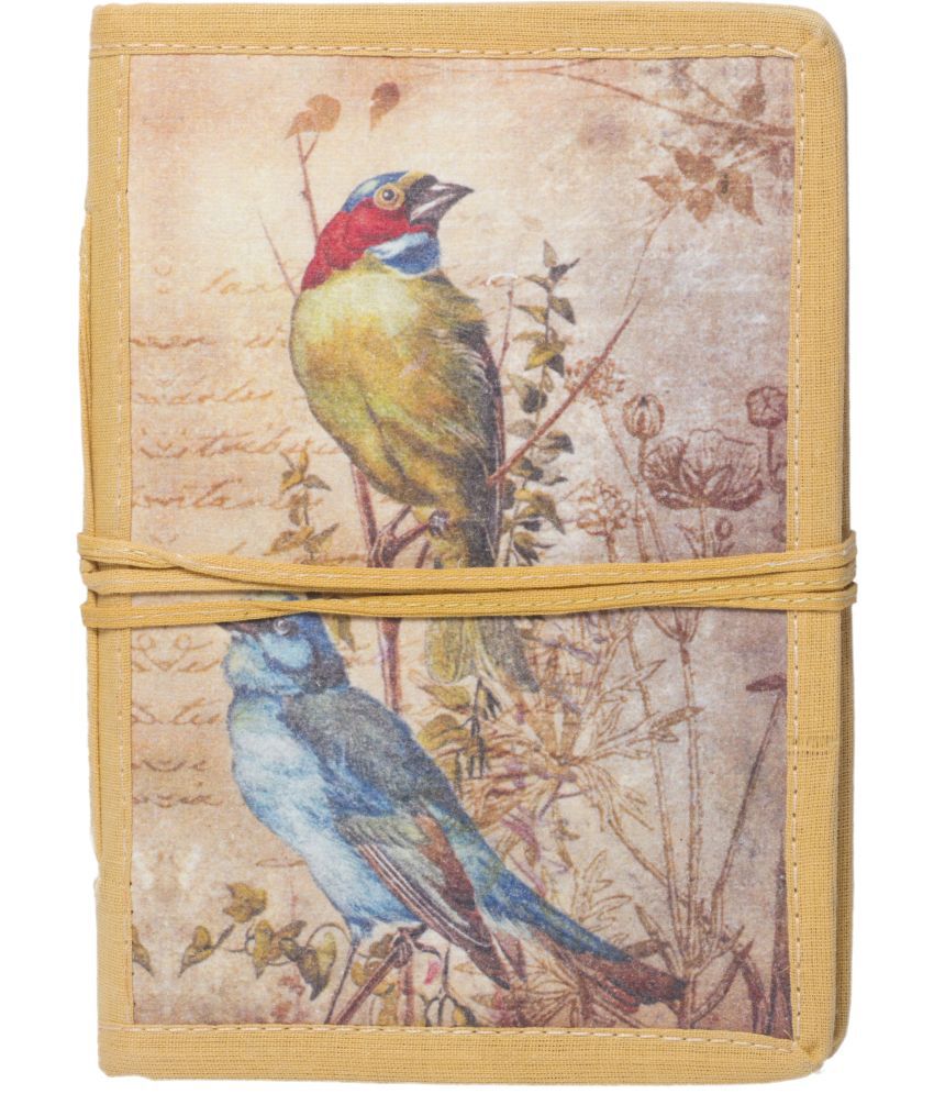     			Rjkart Handcrafted Designer Bird Printed Diary A5 Diary Unruled 200 Pages (Cream) - 120 GSM