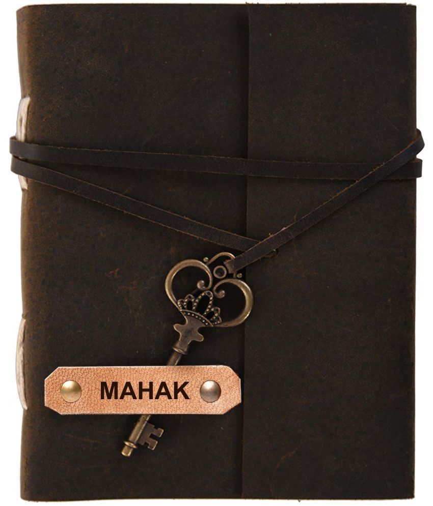     			Rjkart MAHAK embossed Leather Cover Diary With Key Lock A5 Diary Unruled 200 Pages (MAHAK) - 120 GSM