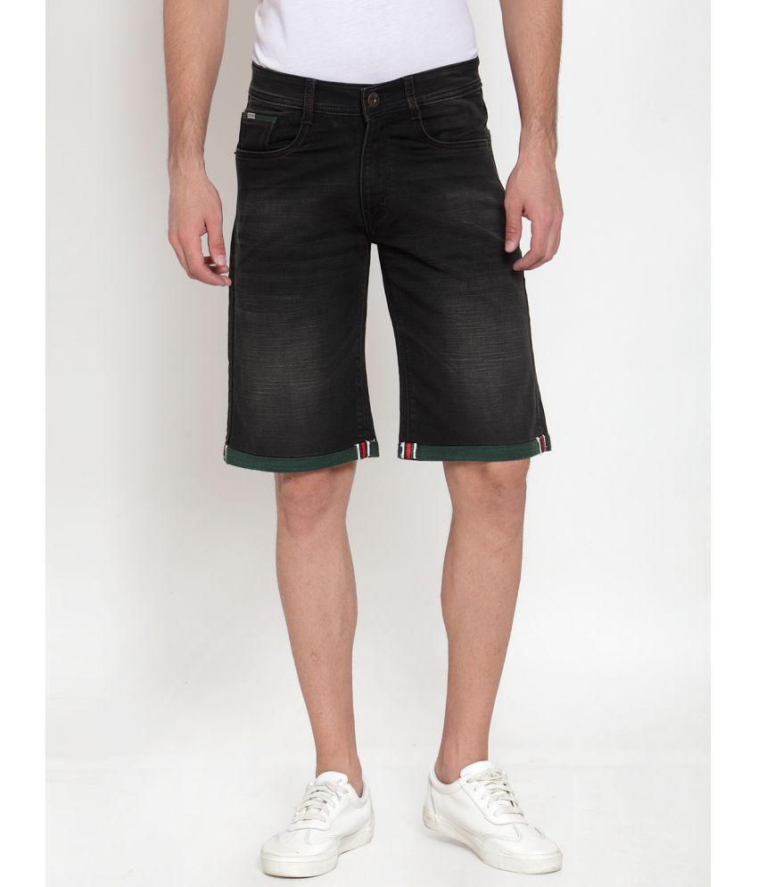     			Rodamo Black Denim Men's Shorts ( Pack of 1 )