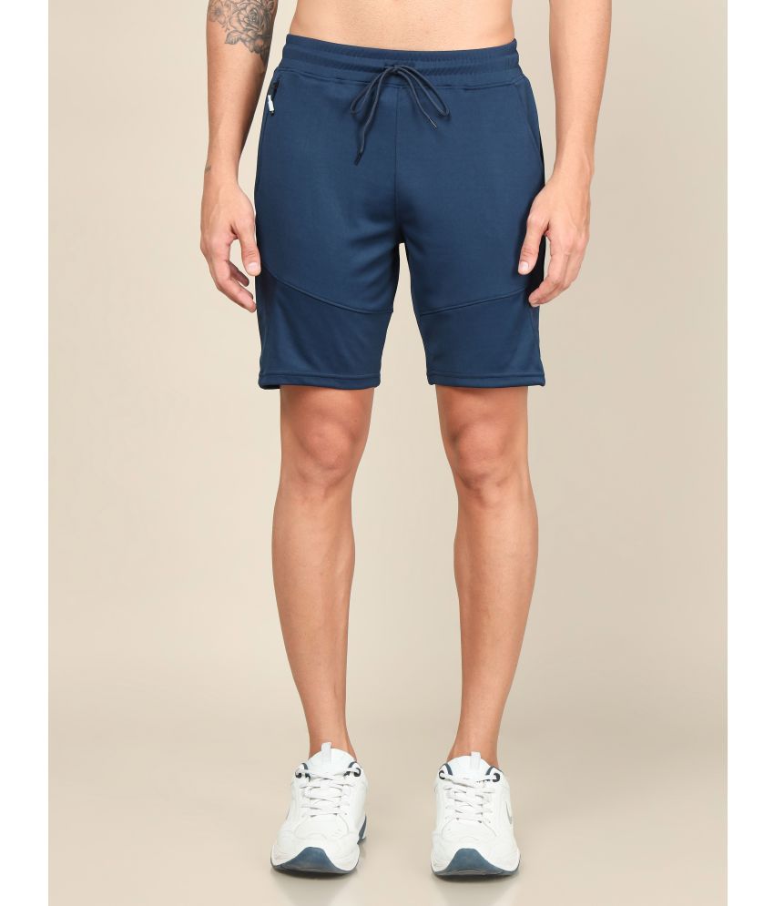     			Techno sports Navy Polyester Men's Shorts ( Pack of 1 )