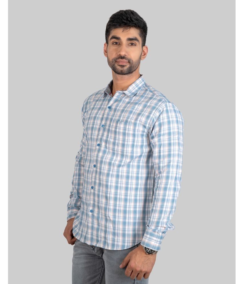     			X-COLOURS 100% Cotton Regular Fit Checks Full Sleeves Men's Casual Shirt - Light Grey ( Pack of 1 )