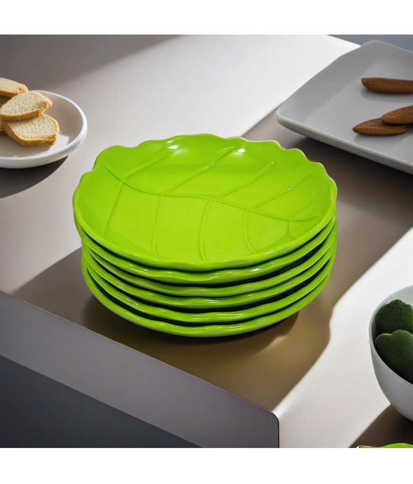     			kitchrox 6 Pcs Melamine Light Green Platter
