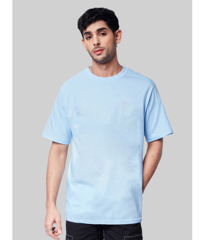     			AKTIF Cotton Blend Oversized Fit Solid Half Sleeves Men's T-Shirt - Sky Blue ( Pack of 1 )