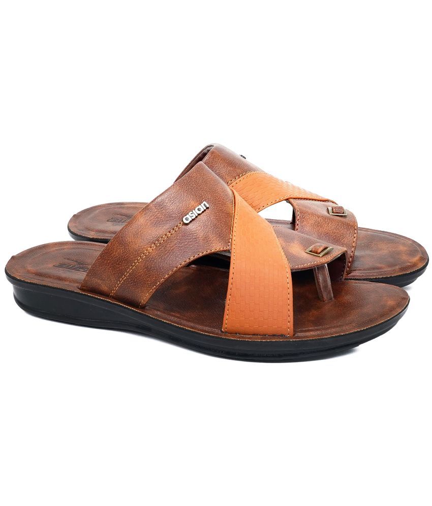     			ASIAN Tan Men's Leather Slipper