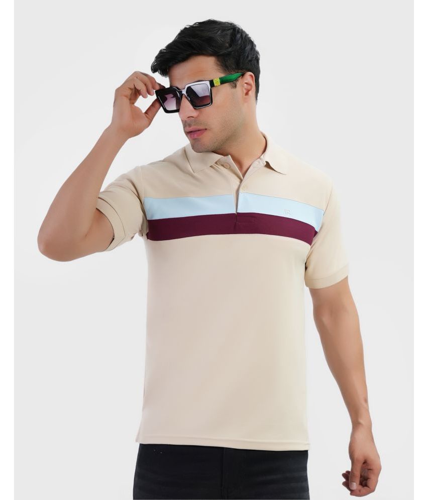     			Forbro Beige Cotton Regular Fit Men's Sports Polo T-Shirt ( Pack of 1 )