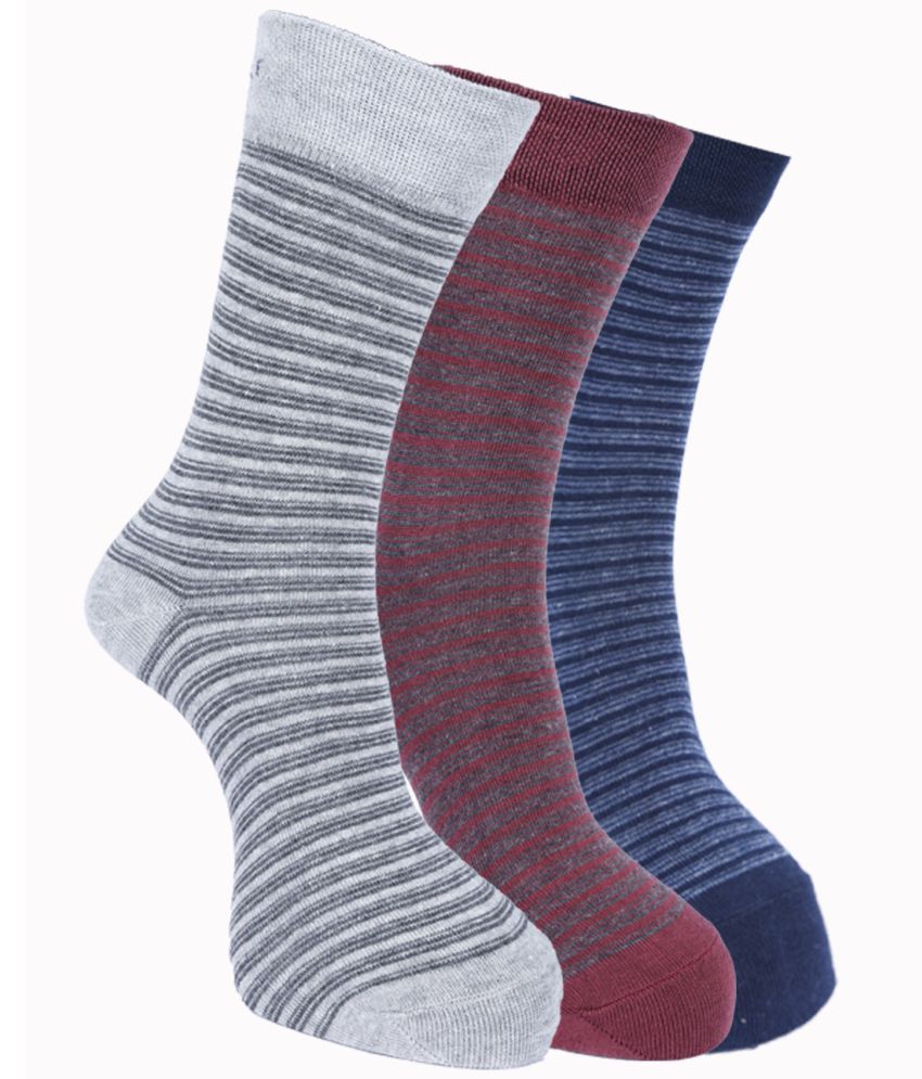     			Force NXT Cotton Blend Men's Self Design Multicolor Full Length Socks ( Pack of 3 )