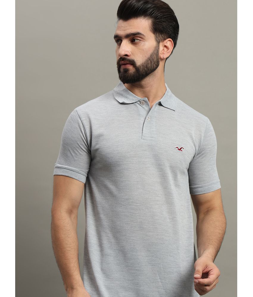     			GET GOLF Cotton Blend Regular Fit Solid Half Sleeves Men's Polo T Shirt - Light Grey ( Pack of 1 )