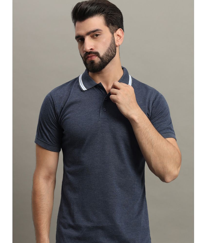     			GET GOLF Cotton Blend Regular Fit Solid Half Sleeves Men's Polo T Shirt - Navy Blue ( Pack of 1 )