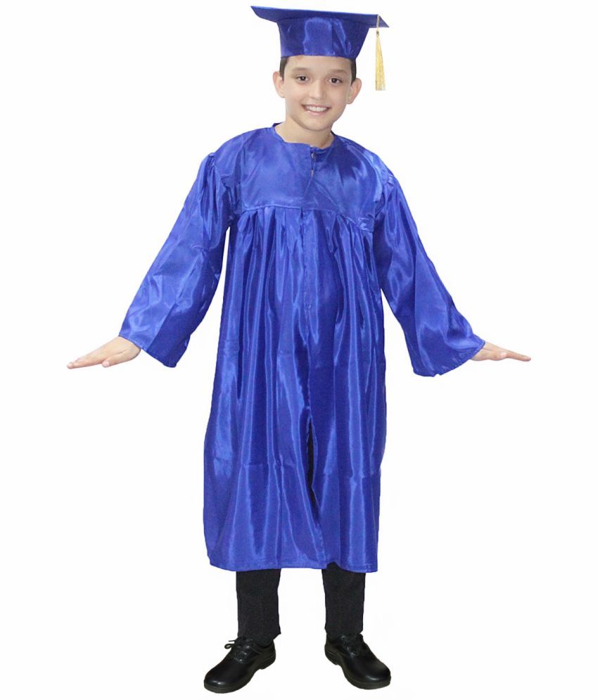     			Kaku Fancy Dresses Graduation Gown With Hat & Stole/Scarf | Degree Costume For Convocation Dress For Boys & Girls (Blue, 5-6 Years)