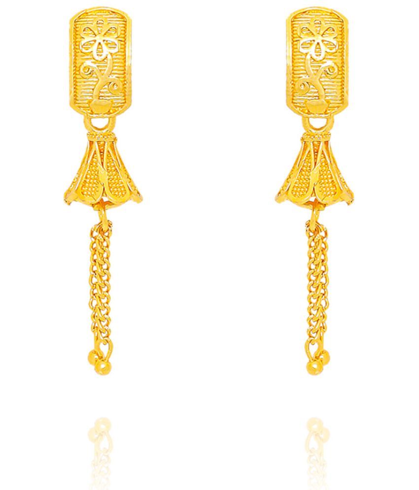     			LUV FASHION Golden Jhumki Earrings ( Pack of 1 )