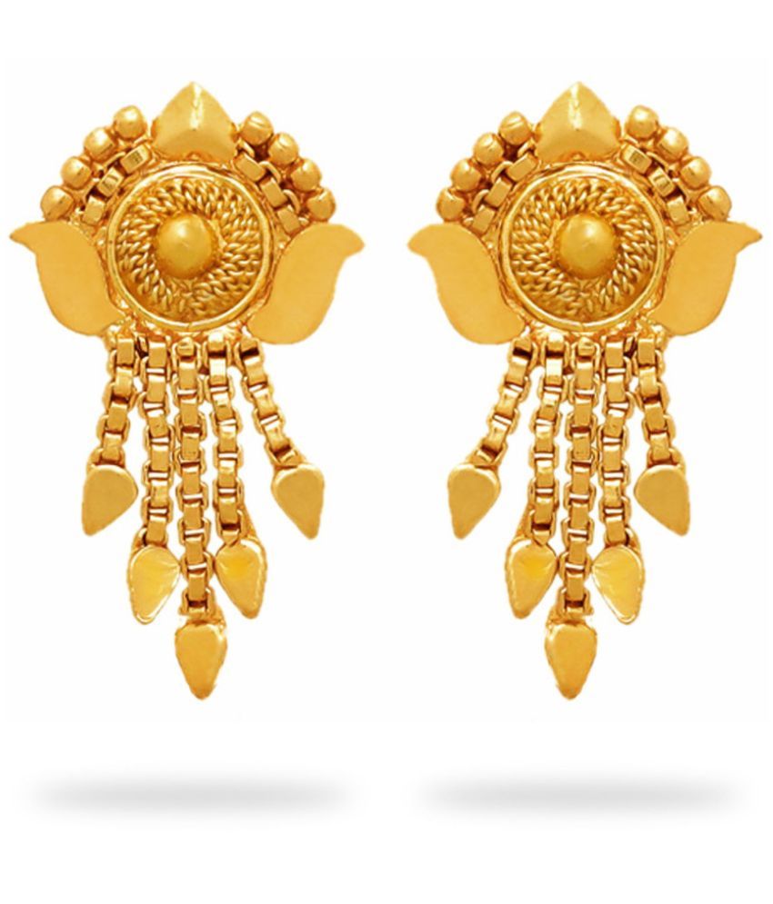     			LUV FASHION Golden Jhumki Earrings ( Pack of 1 )